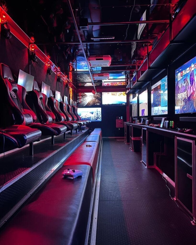 The Next Level Gaming truck parked and ready outside a party