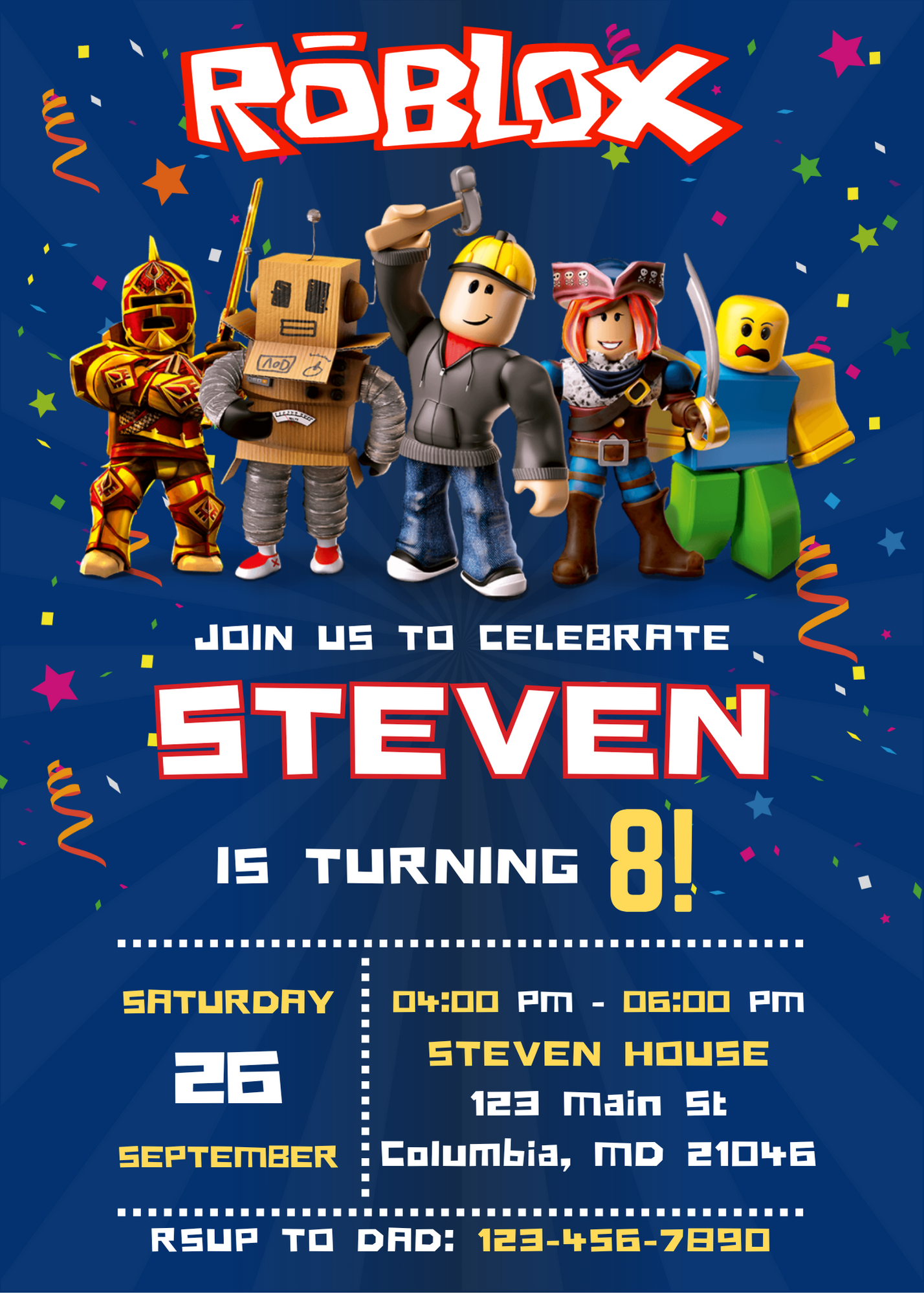 Gaming party invite